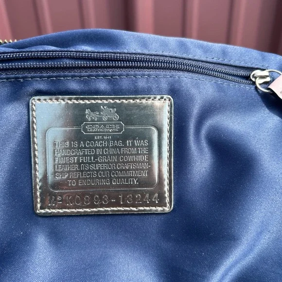 Coach Madison Sabrina Spectator Handbag Purple & Cream Satchel Purse - Picture 9 of 12